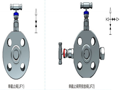 單截止閥帶排放閥法蘭截止閥型號圖-重慶九環(huán)機(jī)電